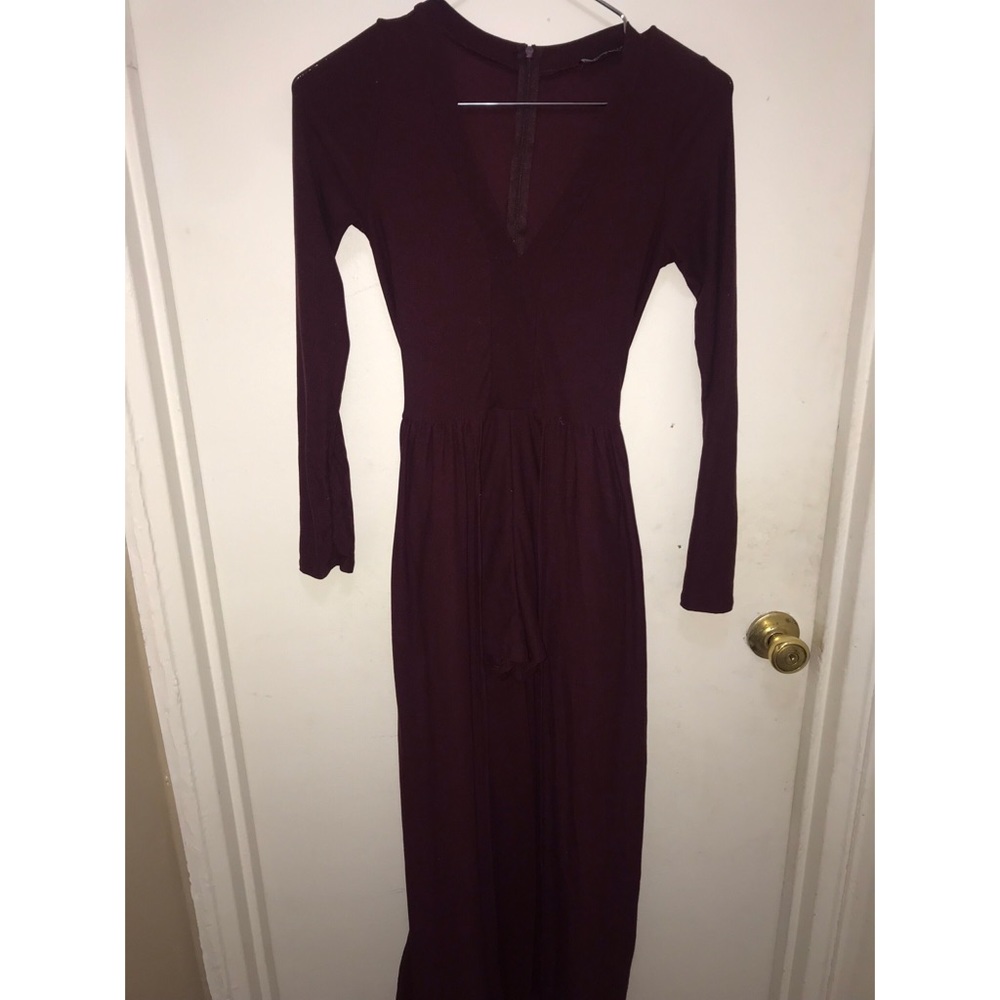 Burgundy Romper Dress